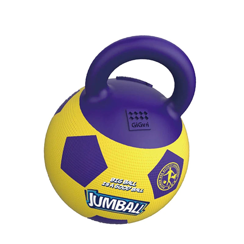 Big Dog Inflatable Ball in vibrant colors with easy-grip handle, perfect for engaging outdoor play for energetic pups.